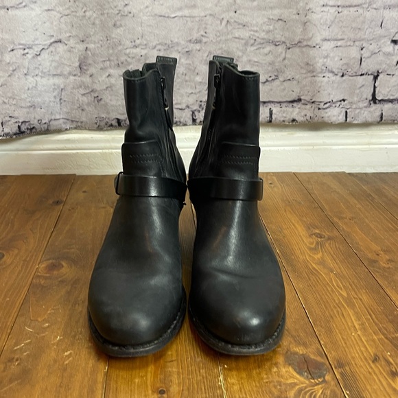 Rag & Bone size 40 US size 10 black leather Harper motorcycle boots - Picture 2 of 10